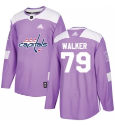 Men's Adidas Washington Capitals #79 Nathan Walker Authentic Purple Fights Cancer Practice NHL Jersey