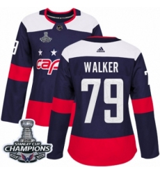 Women's Adidas Washington Capitals #79 Nathan Walker Authentic Navy Blue 2018 Stadium Series 2018 Stanley Cup Final Champions NHL Jersey
