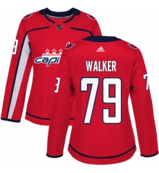 Women's Adidas Washington Capitals #79 Nathan Walker Premier Red Home NHL Jersey