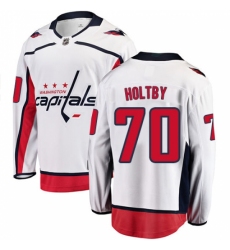 Men's Washington Capitals #70 Braden Holtby Fanatics Branded White Away Breakaway NHL Jersey