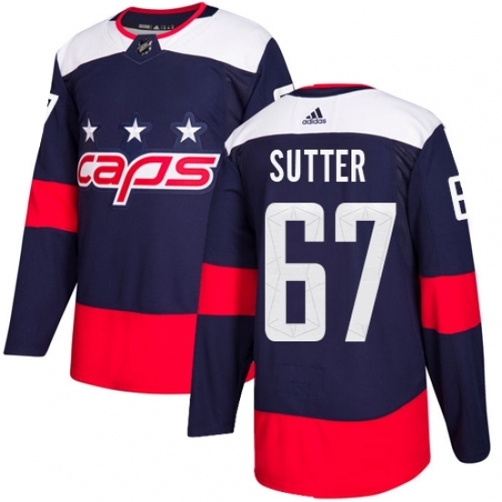 Men's Adidas Washington Capitals #67 Riley Sutter Authentic Navy Blue 2018 Stadium Series NHL Jersey Men's Adidas Washington Capitals #67 Riley Sutter Authentic Navy Blue 2018 Stadium Series NHL Jersey