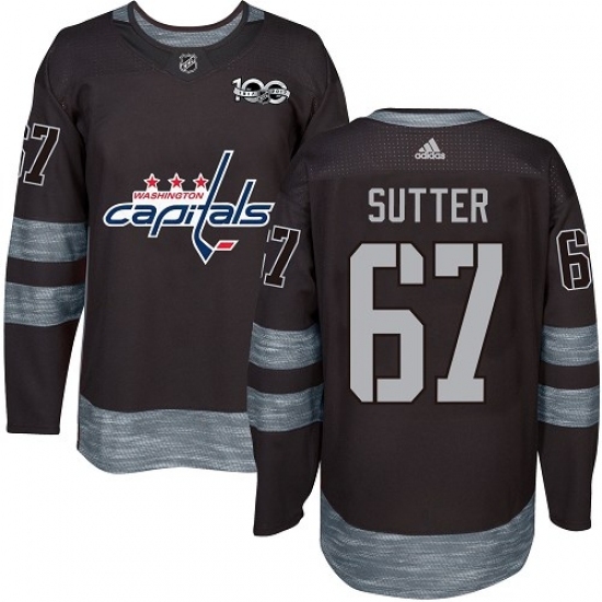 Men's Adidas Washington Capitals #67 Riley Sutter Premier Black 1917-2017 100th Anniversary NHL Jersey Men's Adidas Washington Capitals #67 Riley Sutter Premier Black 1917-2017 100th Anniversary NHL Jersey