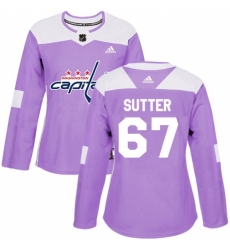 Women's Adidas Washington Capitals #67 Riley Sutter Authentic Purple Fights Cancer Practice NHL Jersey Women's Adidas Washington Capitals #67 Riley Sutter Authentic Purple Fights Cancer Practice NHL Jersey