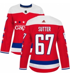 Women's Adidas Washington Capitals #67 Riley Sutter Authentic Red Alternate NHL Jersey Women's Adidas Washington Capitals #67 Riley Sutter Authentic Red Alternate NHL Jersey