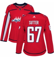 Women's Adidas Washington Capitals #67 Riley Sutter Authentic Red Home NHL Jersey Women's Adidas Washington Capitals #67 Riley Sutter Authentic Red Home NHL Jersey