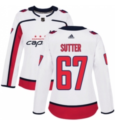 Women's Adidas Washington Capitals #67 Riley Sutter Authentic White Away NHL Jersey Women's Adidas Washington Capitals #67 Riley Sutter Authentic White Away NHL Jersey
