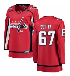 Women's Washington Capitals #67 Riley Sutter Fanatics Branded Red Home Breakaway NHL Jersey Women's Washington Capitals #67 Riley Sutter Fanatics Branded Red Home Breakaway NHL Jersey