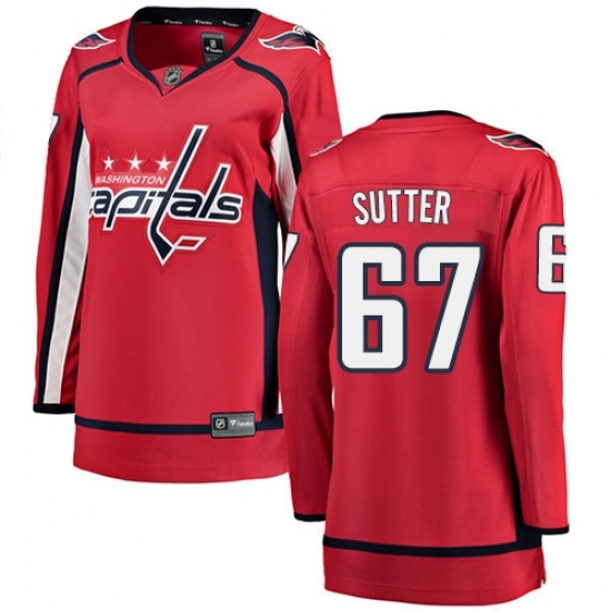 Women's Washington Capitals #67 Riley Sutter Fanatics Branded Red Home Breakaway NHL Jersey Women's Washington Capitals #67 Riley Sutter Fanatics Branded Red Home Breakaway NHL Jersey