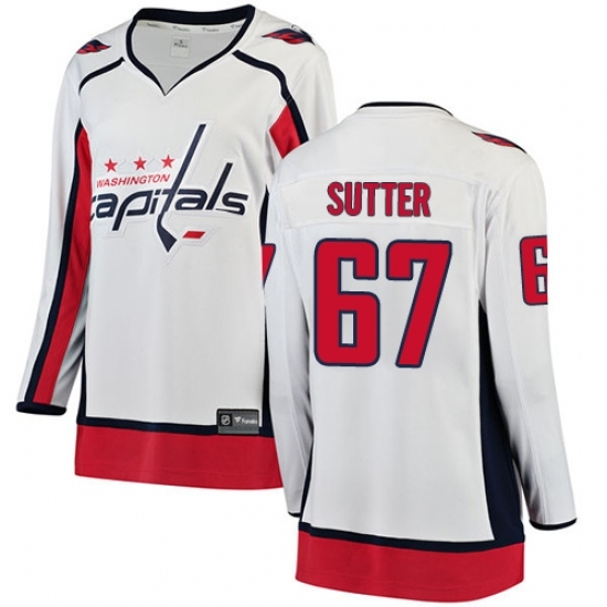 Women's Washington Capitals #67 Riley Sutter Fanatics Branded White Away Breakaway NHL Jersey Women's Washington Capitals #67 Riley Sutter Fanatics Branded White Away Breakaway NHL Jersey