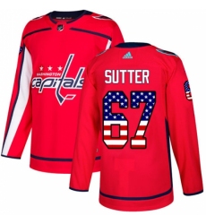 Youth Adidas Washington Capitals #67 Riley Sutter Authentic Red USA Flag Fashion NHL Jersey Youth Adidas Washington Capitals #67 Riley Sutter Authentic Red USA Flag Fashion NHL Jersey