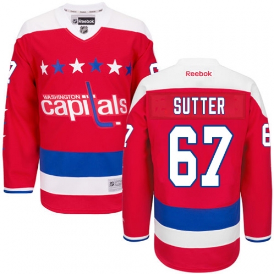Youth Reebok Washington Capitals #67 Riley Sutter Premier Red Third NHL Jersey Youth Reebok Washington Capitals #67 Riley Sutter Premier Red Third NHL Jersey