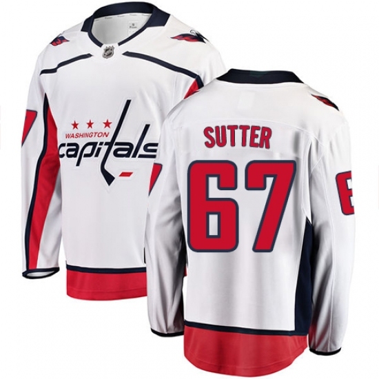 Youth Washington Capitals #67 Riley Sutter Fanatics Branded White Away Breakaway NHL Jersey Youth Washington Capitals #67 Riley Sutter Fanatics Branded White Away Breakaway NHL Jersey
