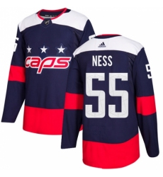 Men's Adidas Washington Capitals #55 Aaron Ness Authentic Navy Blue 2018 Stadium Series NHL Jersey