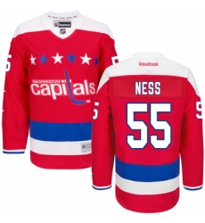 Men's Reebok Washington Capitals #55 Aaron Ness Authentic Red Third NHL Jersey
