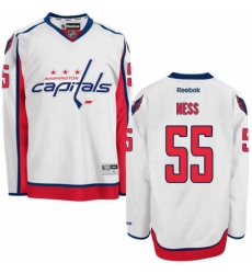 Men's Reebok Washington Capitals #55 Aaron Ness Authentic White Away NHL Jersey