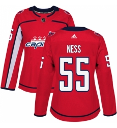 Women's Adidas Washington Capitals #55 Aaron Ness Premier Red Home NHL Jersey