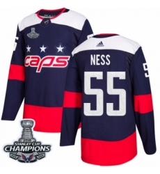 Youth Adidas Washington Capitals #55 Aaron Ness Authentic Navy Blue 2018 Stadium Series 2018 Stanley Cup Final Champions NHL Jersey