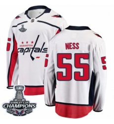 Youth Washington Capitals #55 Aaron Ness Fanatics Branded White Away Breakaway 2018 Stanley Cup Final Champions NHL Jersey