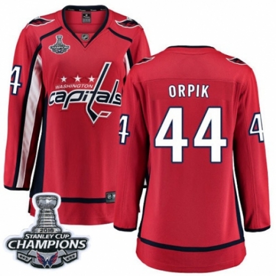 Women's Washington Capitals #44 Brooks Orpik Fanatics Branded Red Home Breakaway 2018 Stanley Cup Final Champions NHL Jersey Women's Washington Capitals #44 Brooks Orpik Fanatics Branded Red Home Breakaway 2018 Stanley Cup Final Champions NHL Jersey