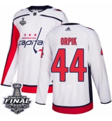 Youth Adidas Washington Capitals #44 Brooks Orpik Authentic White Away 2018 Stanley Cup Final NHL Jersey