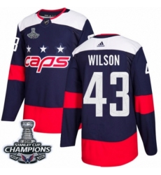Men's Adidas Washington Capitals #43 Tom Wilson Authentic Navy Blue 2018 Stadium Series 2018 Stanley Cup Final Champions NHL Jersey
