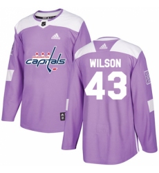 Men's Adidas Washington Capitals #43 Tom Wilson Authentic Purple Fights Cancer Practice NHL Jersey