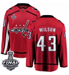 Men's Washington Capitals #43 Tom Wilson Fanatics Branded Red Home Breakaway 2018 Stanley Cup Final NHL Jersey