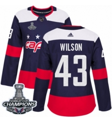 Women's Adidas Washington Capitals #43 Tom Wilson Authentic Navy Blue 2018 Stadium Series 2018 Stanley Cup Final Champions NHL Jersey