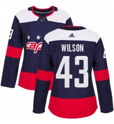 Women's Adidas Washington Capitals #43 Tom Wilson Authentic Navy Blue 2018 Stadium Series NHL Jersey