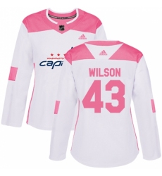 Women's Adidas Washington Capitals #43 Tom Wilson Authentic White/Pink Fashion NHL Jersey