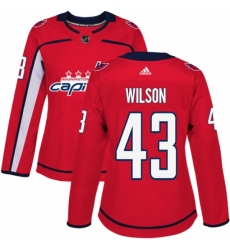 Women's Adidas Washington Capitals #43 Tom Wilson Premier Red Home NHL Jersey