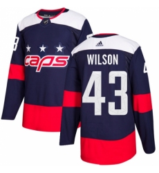 Youth Adidas Washington Capitals #43 Tom Wilson Authentic Navy Blue 2018 Stadium Series NHL Jersey