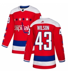 Youth Adidas Washington Capitals #43 Tom Wilson Authentic Red Alternate NHL Jersey