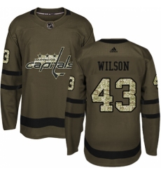 Youth Adidas Washington Capitals #43 Tom Wilson Premier Green Salute to Service NHL Jersey