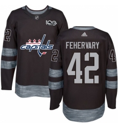 Men's Adidas Washington Capitals #42 Martin Fehervary Authentic Black 1917-2017 100th Anniversary NHL Jersey Men's Adidas Washington Capitals #42 Martin Fehervary Authentic Black 1917-2017 100th Anniversary NHL Jersey