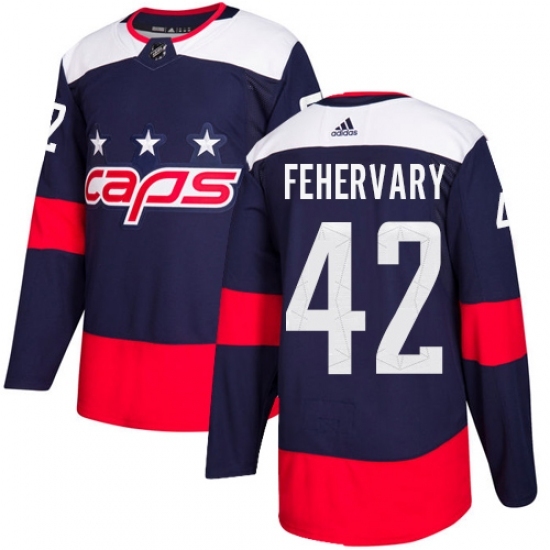Men's Adidas Washington Capitals #42 Martin Fehervary Authentic Navy Blue 2018 Stadium Series NHL Jersey Men's Adidas Washington Capitals #42 Martin Fehervary Authentic Navy Blue 2018 Stadium Series NHL Jersey