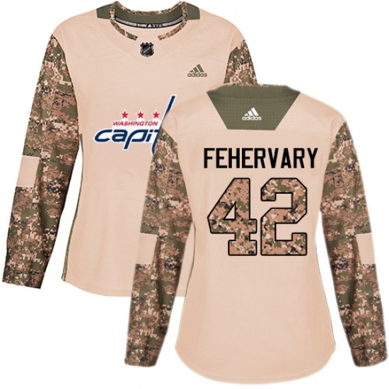 Women's Adidas Washington Capitals #42 Martin Fehervary Authentic Camo Veterans Day Practice NHL Jersey Women's Adidas Washington Capitals #42 Martin Fehervary Authentic Camo Veterans Day Practice NHL Jersey