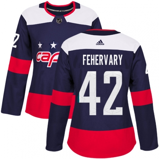 Women's Adidas Washington Capitals #42 Martin Fehervary Authentic Navy Blue 2018 Stadium Series NHL Jersey Women's Adidas Washington Capitals #42 Martin Fehervary Authentic Navy Blue 2018 Stadium Series NHL Jersey