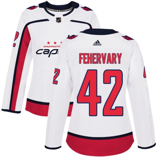 Women's Adidas Washington Capitals #42 Martin Fehervary Authentic White Away NHL Jersey Women's Adidas Washington Capitals #42 Martin Fehervary Authentic White Away NHL Jersey