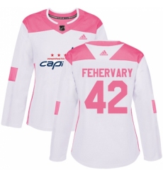 Women's Adidas Washington Capitals #42 Martin Fehervary Authentic White Pink Fashion NHL Jersey Women's Adidas Washington Capitals #42 Martin Fehervary Authentic White Pink Fashion NHL Jersey