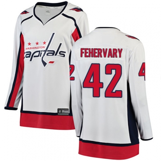 Women's Washington Capitals #42 Martin Fehervary Fanatics Branded White Away Breakaway NHL Jersey Women's Washington Capitals #42 Martin Fehervary Fanatics Branded White Away Breakaway NHL Jersey