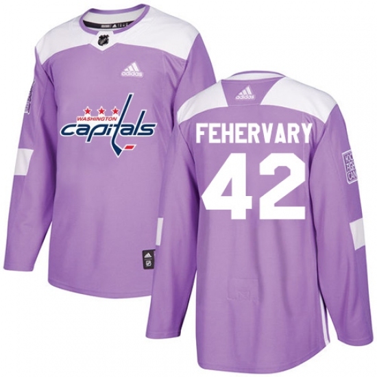 Youth Adidas Washington Capitals #42 Martin Fehervary Authentic Purple Fights Cancer Practice NHL Jersey Youth Adidas Washington Capitals #42 Martin Fehervary Authentic Purple Fights Cancer Practice NHL Jersey