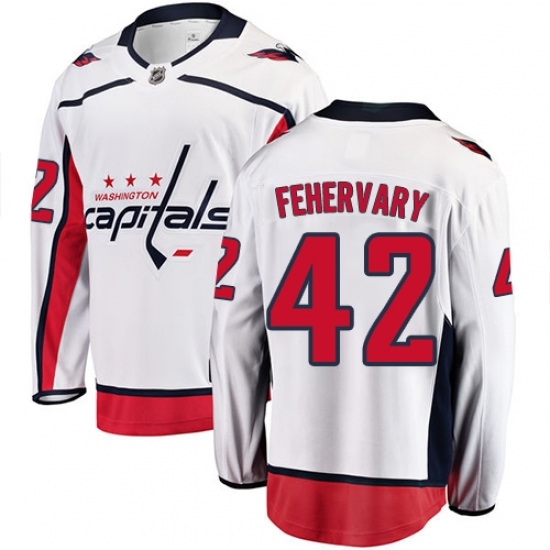 Youth Washington Capitals #42 Martin Fehervary Fanatics Branded White Away Breakaway NHL Jersey Youth Washington Capitals #42 Martin Fehervary Fanatics Branded White Away Breakaway NHL Jersey
