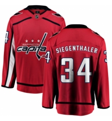 Men's Washington Capitals #34 Jonas Siegenthaler Fanatics Branded Red Home Breakaway NHL Jersey