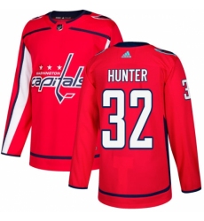 Men's Adidas Washington Capitals #32 Dale Hunter Authentic Red Home NHL Jersey