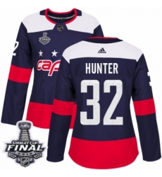 Women's Adidas Washington Capitals #32 Dale Hunter Authentic Navy Blue 2018 Stadium Series 2018 Stanley Cup Final NHL Jersey