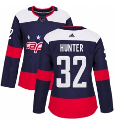 Women's Adidas Washington Capitals #32 Dale Hunter Authentic Navy Blue 2018 Stadium Series NHL Jersey