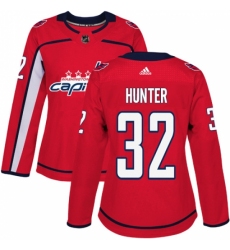 Women's Adidas Washington Capitals #32 Dale Hunter Authentic Red Home NHL Jersey