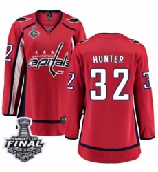 Women's Washington Capitals #32 Dale Hunter Fanatics Branded Red Home Breakaway 2018 Stanley Cup Final NHL Jersey