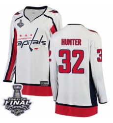 Women's Washington Capitals #32 Dale Hunter Fanatics Branded White Away Breakaway 2018 Stanley Cup Final NHL Jersey